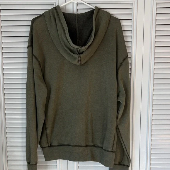 Old Navy Khaku Green Oversized Hoodie with Zipper Women’s Medium - Picture 5 of 9